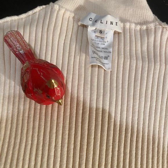 Rare Vintage Celine Wool Top - Cream / Ivory Size Small - Picture 9 of 12